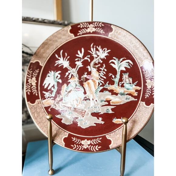 Andrea by Sadek Chinese Plates – Garden Scene with Monkeys – Set of 2 (10”) - Picture 2 of 5